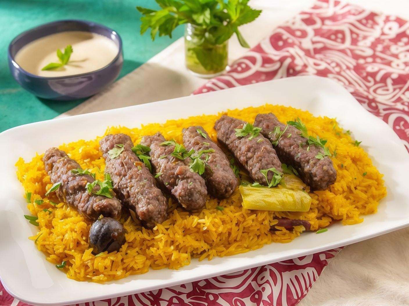 Quarter kofta meal with rice