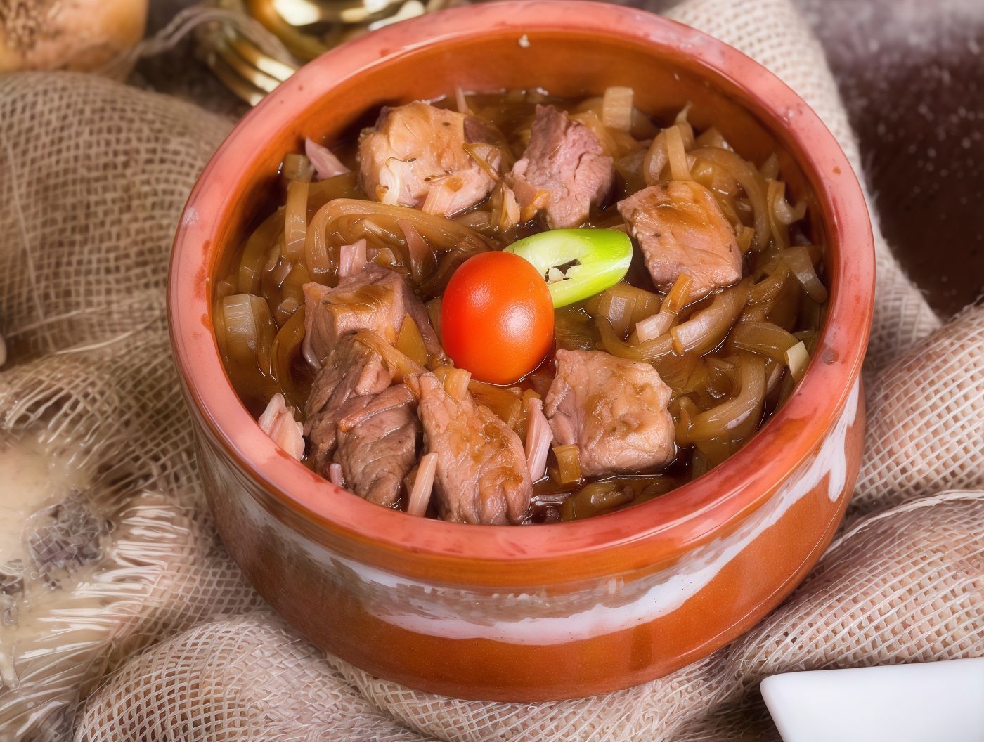 Onion And Kandouz Meat Tagine