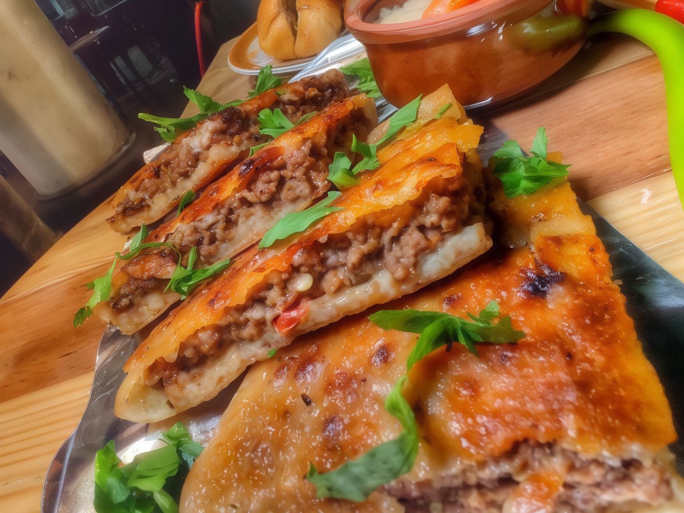 Hawawshi With Cheese And Sausage