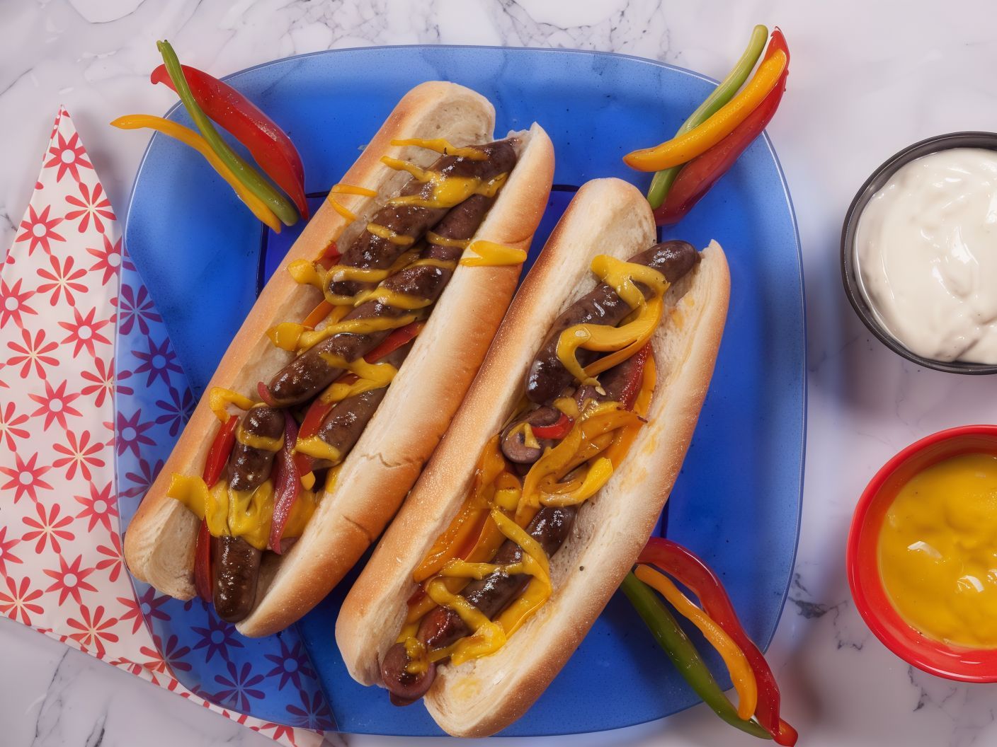 Charcoal Grilled Oriental Sausage Sandwich