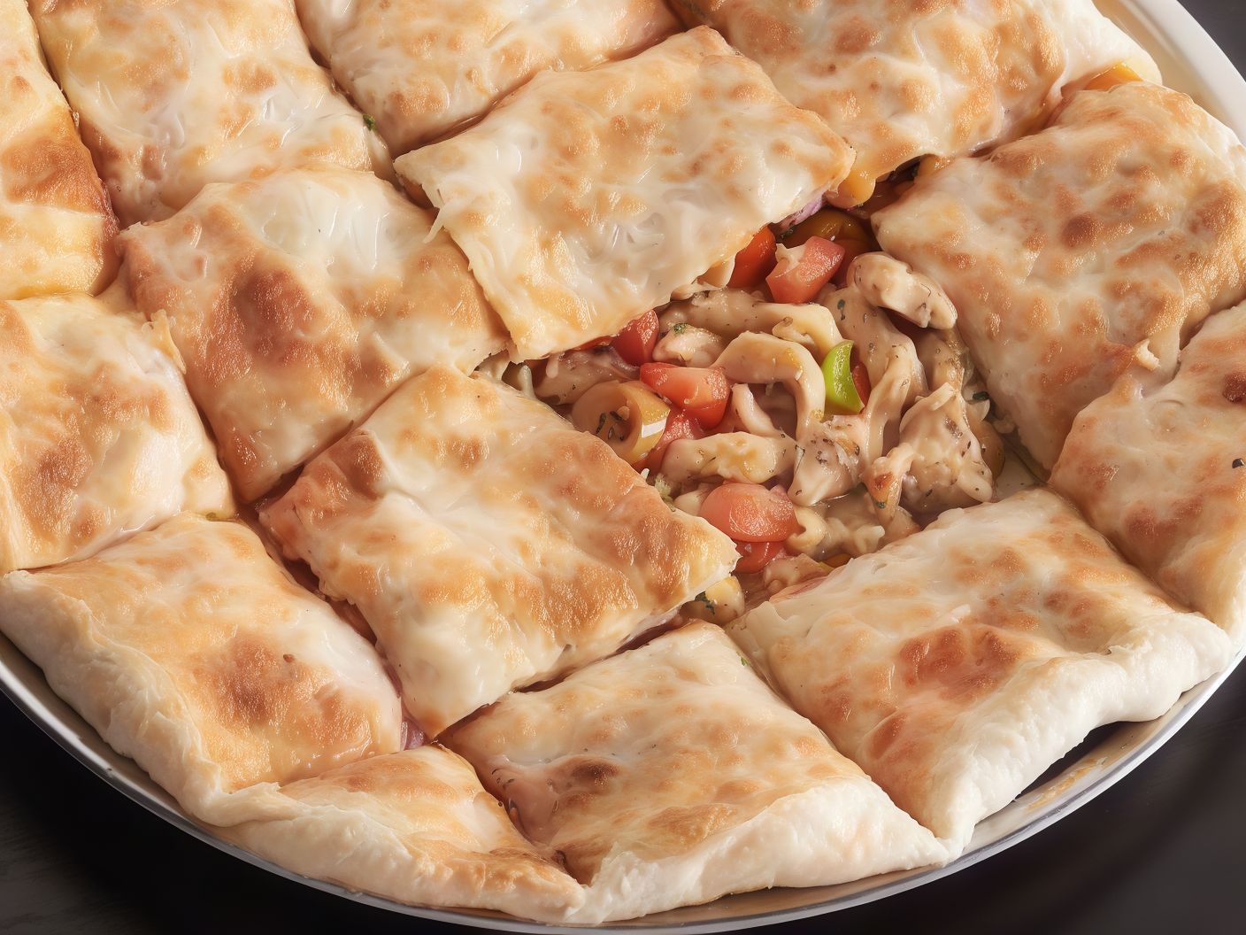 Mozzarella Cheese And Vegetables Pie