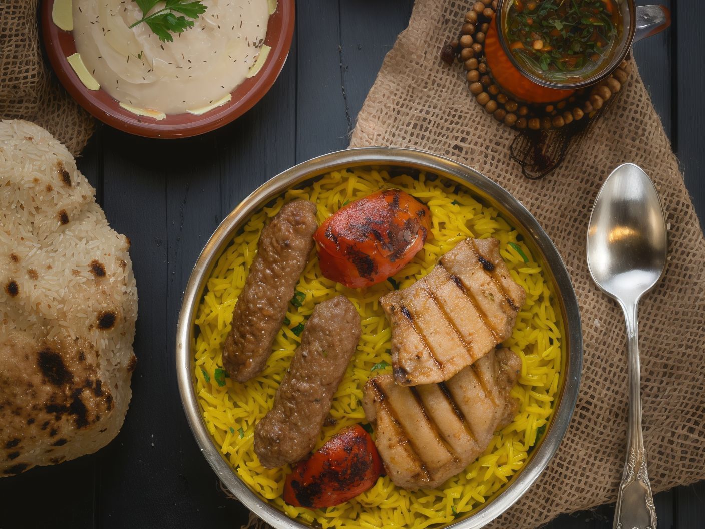 Shish Tawook with Kofta and Rice for Kids