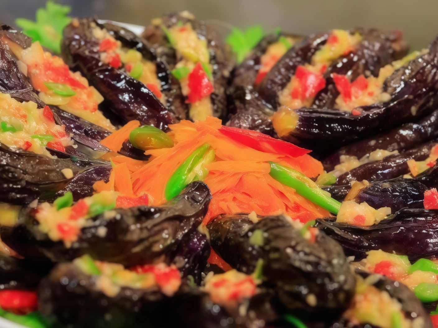 Fried eggplant box with tahini