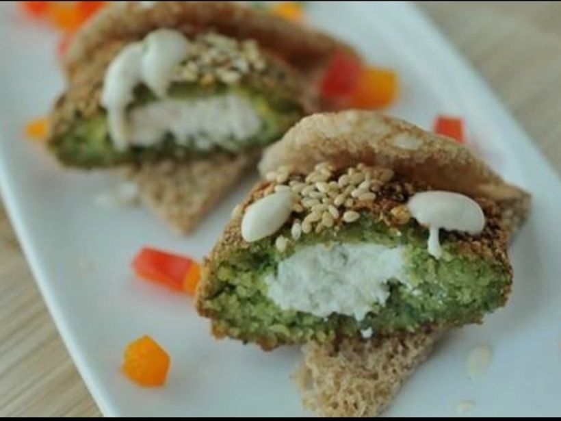 Falafel Sandwich With Cheese Kiri
