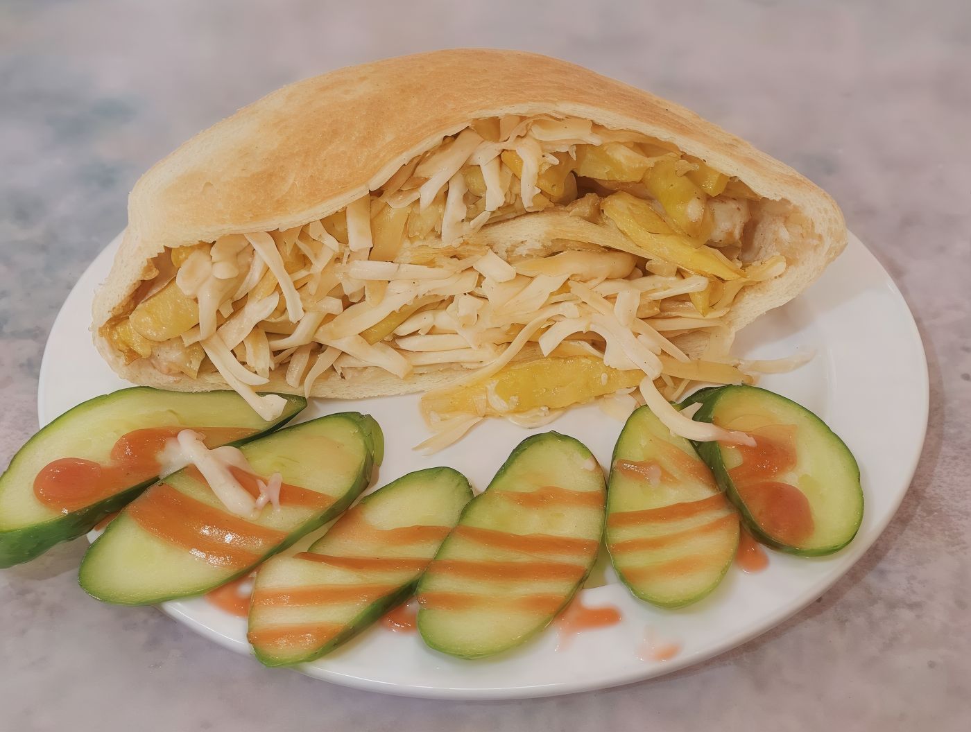 Potato Sandwich With Turkey Cheese