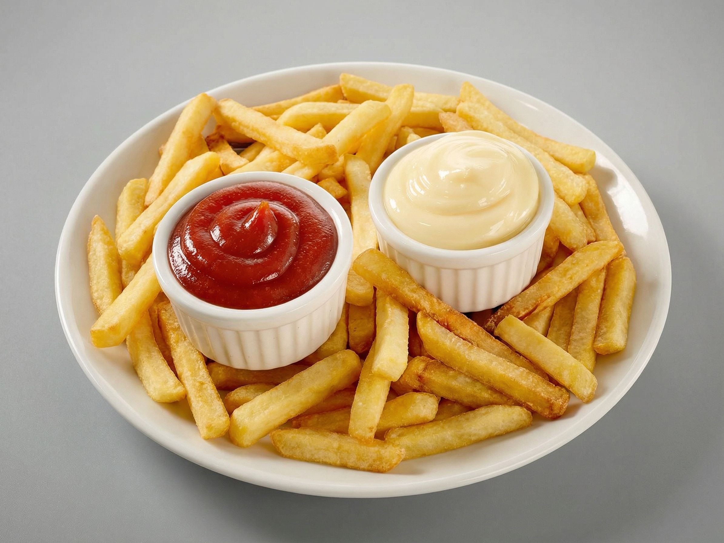 French Fries With Ketchup And Mayonnaise Sandwich