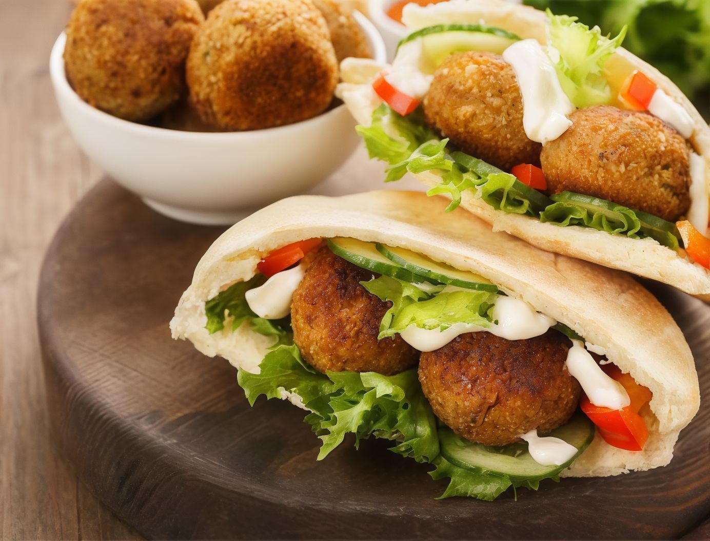 Falafel With Baba Ghannoug Sandwich