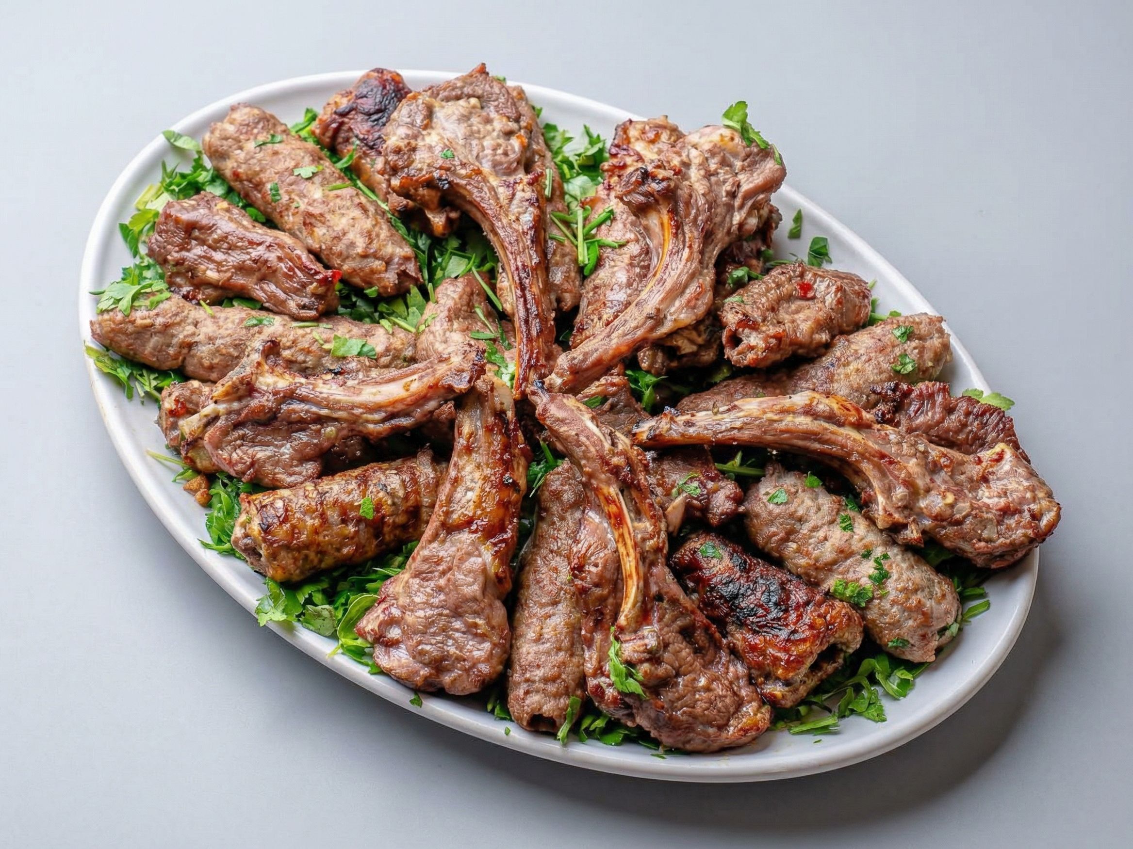Mixed lamb kebab