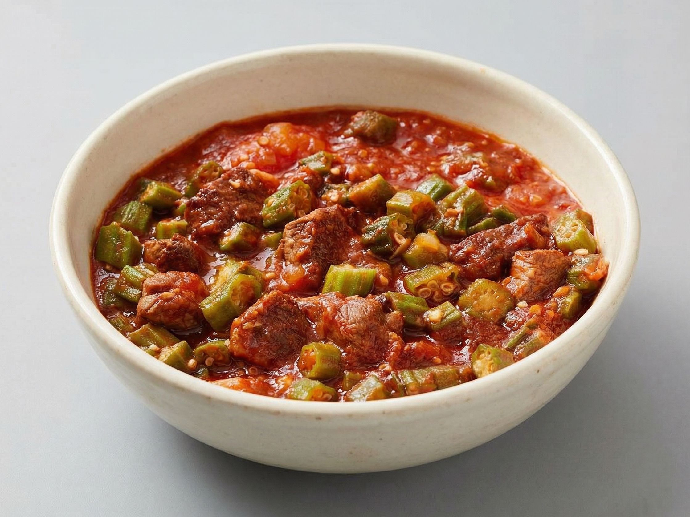 Okra With Kandouz Meat Tajine