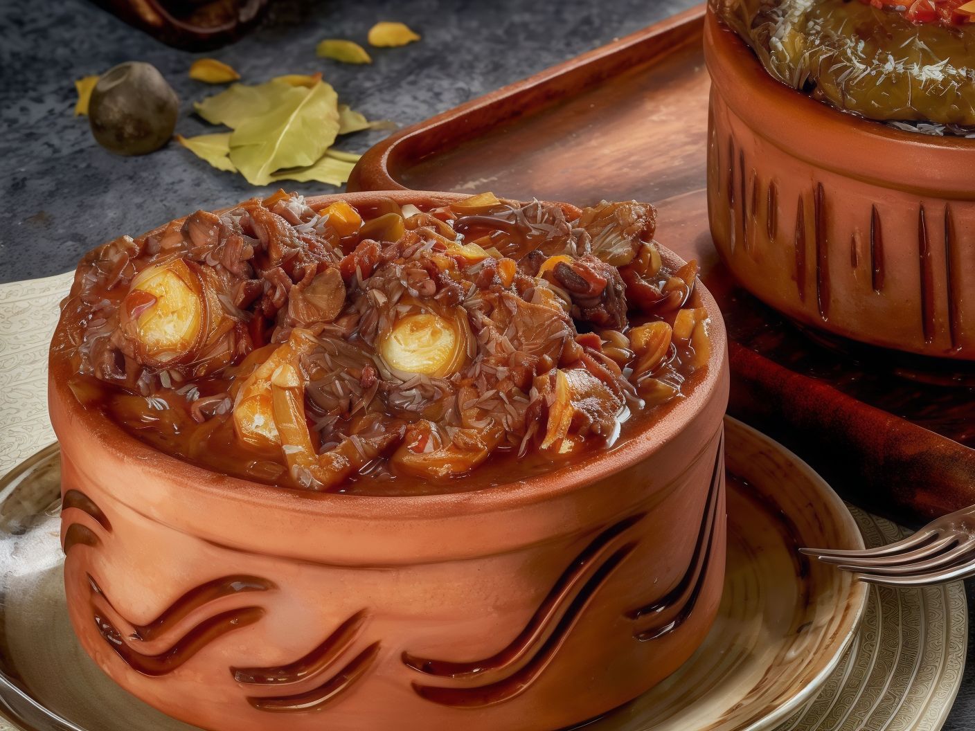 Onions With Kandouz Meat Tajine