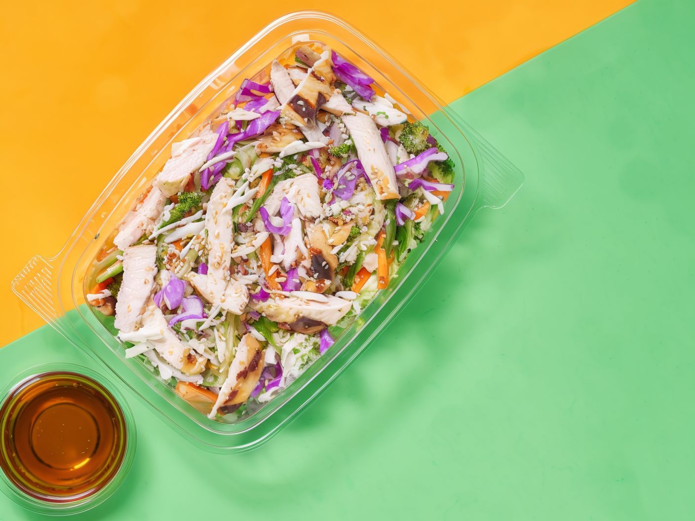 Thai Chopped Chicken Broccoli Salad With Coriander Sesame Dressing