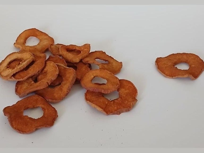 Dried apple slices with cinnamon