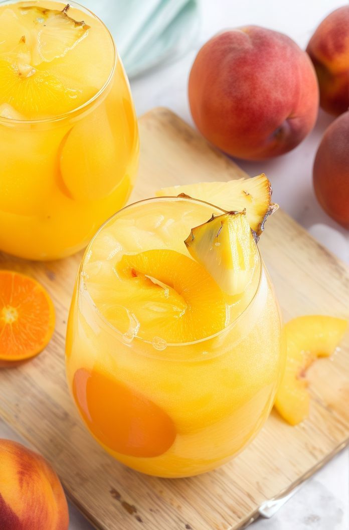 Peach, Orange And Pineapple