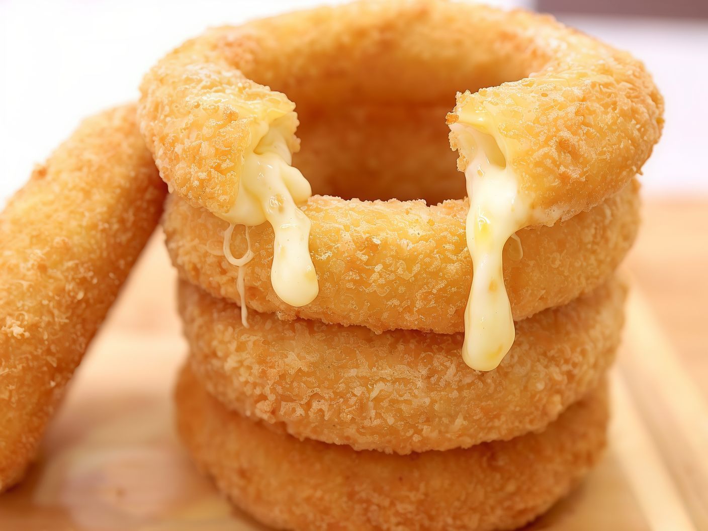 Onion Rings With Cheddar Cheese Sauce