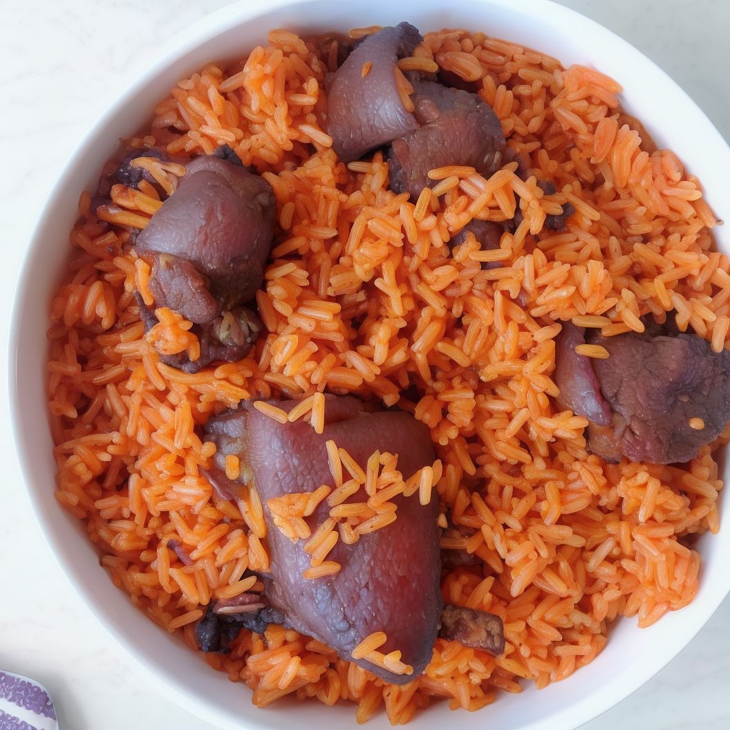 Red Rice With Goat Meat Platter