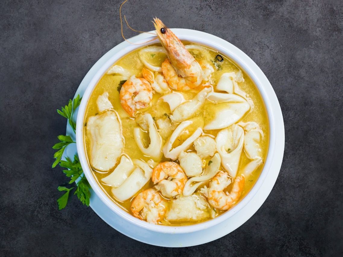 Boneless seafood soup