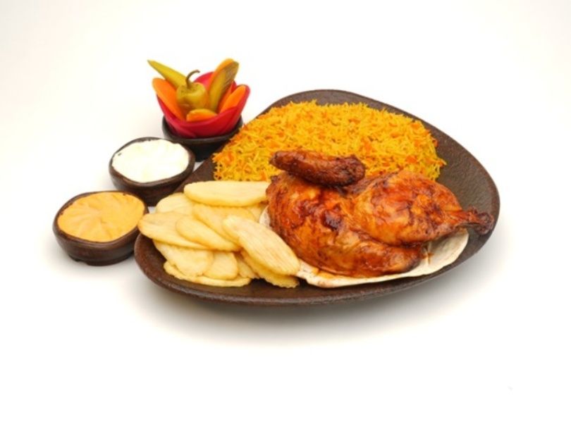 Half Rotisserie Chicken with Aleppo Rice