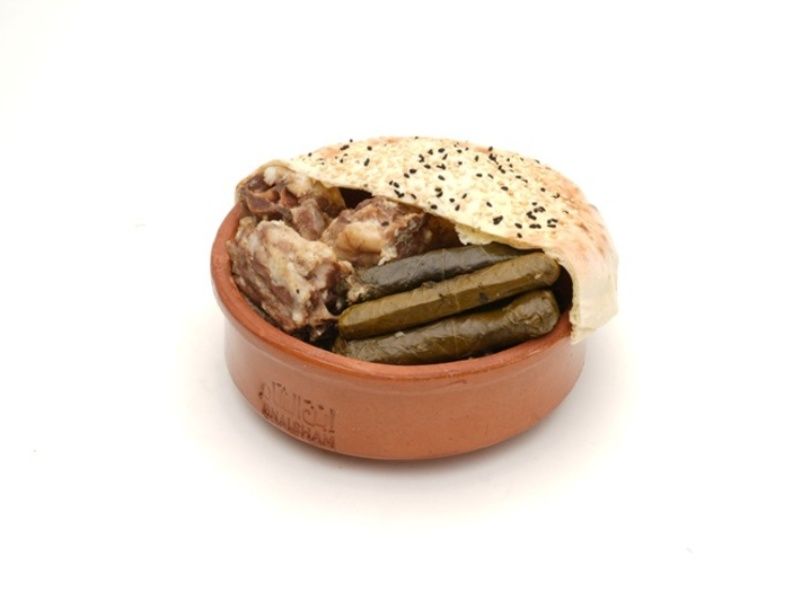 Grape Leaves Tagine with Lamb Ribs