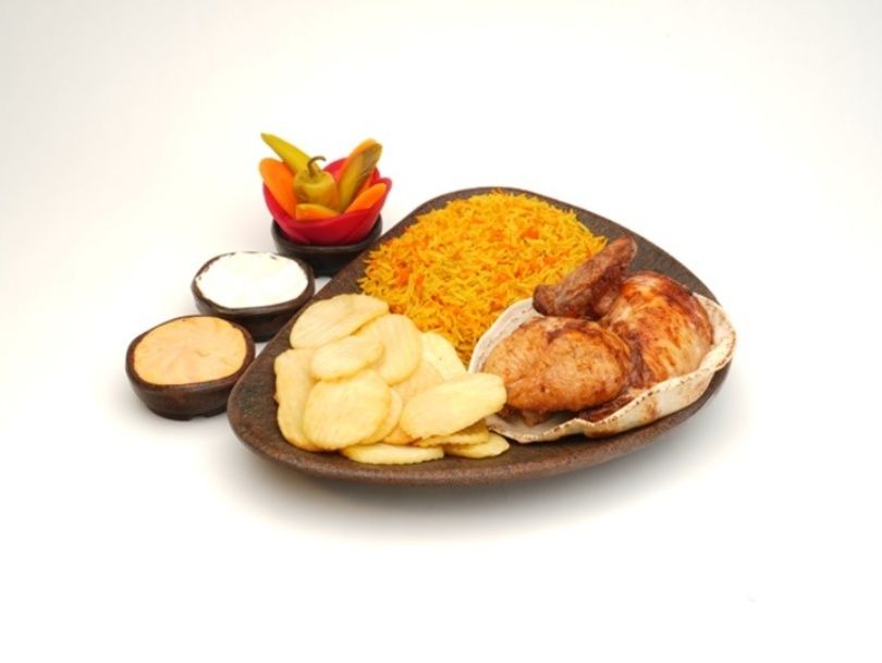 Half Grilled Chicken with Rice