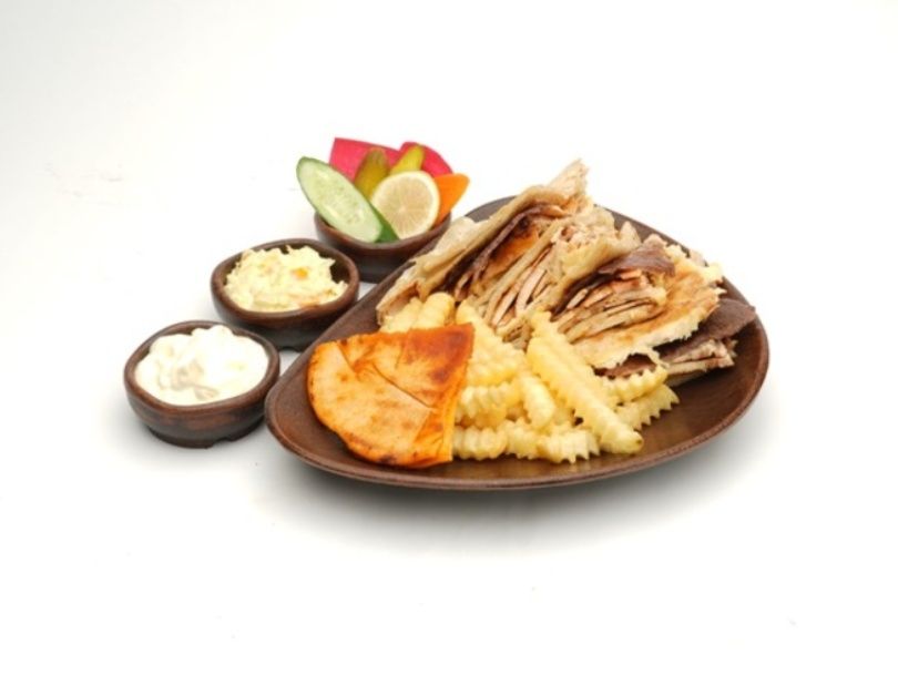 Mixed Shawarma Arabic Meal with Mushrooms + Mozzarella