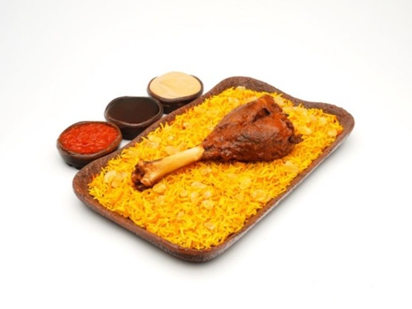 Smoked Lamb Shank Meal, Rice With Raisins