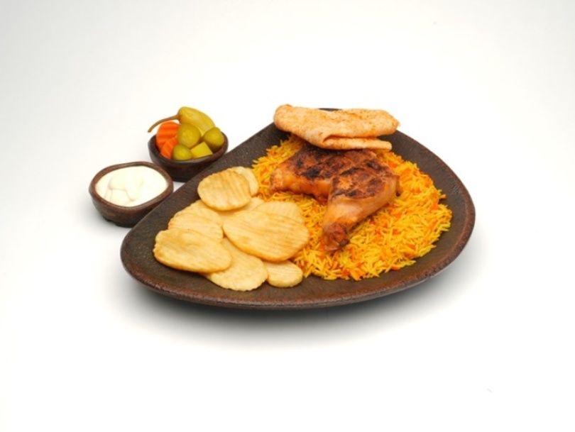 Quarter Chicken (Thigh) on Charcoal + Rice