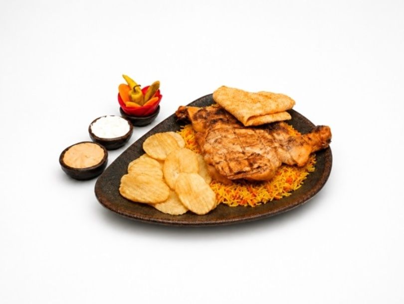 Half Charcoal-Grilled Chicken Meal with Rice