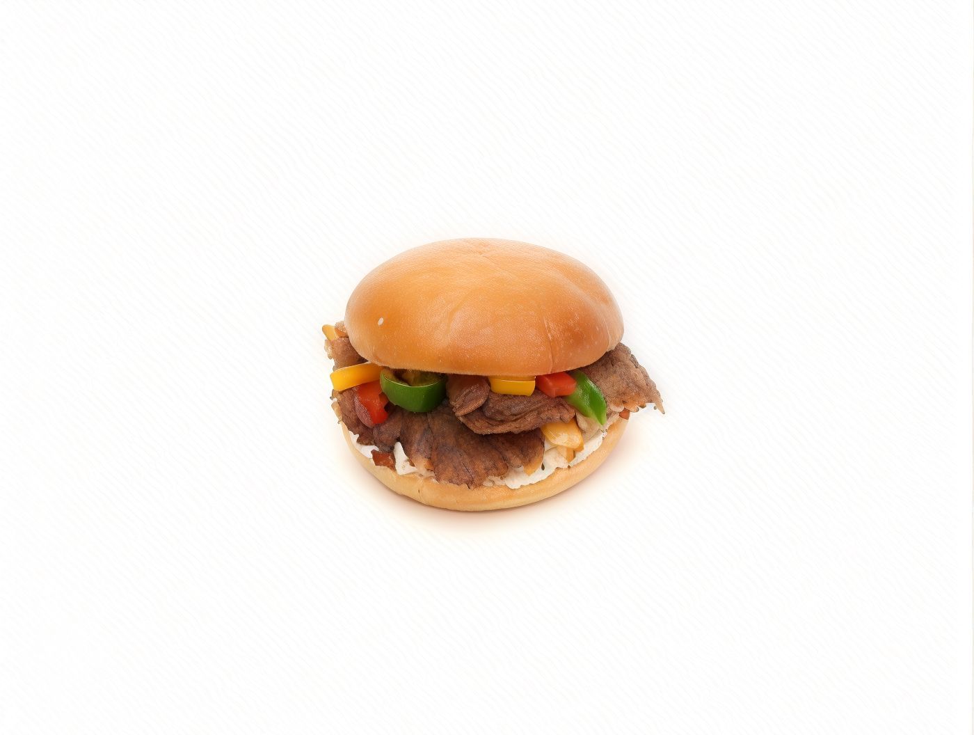 Egyptian Meat Shawarma Kaiser Sandwich with Smoked Vegetables