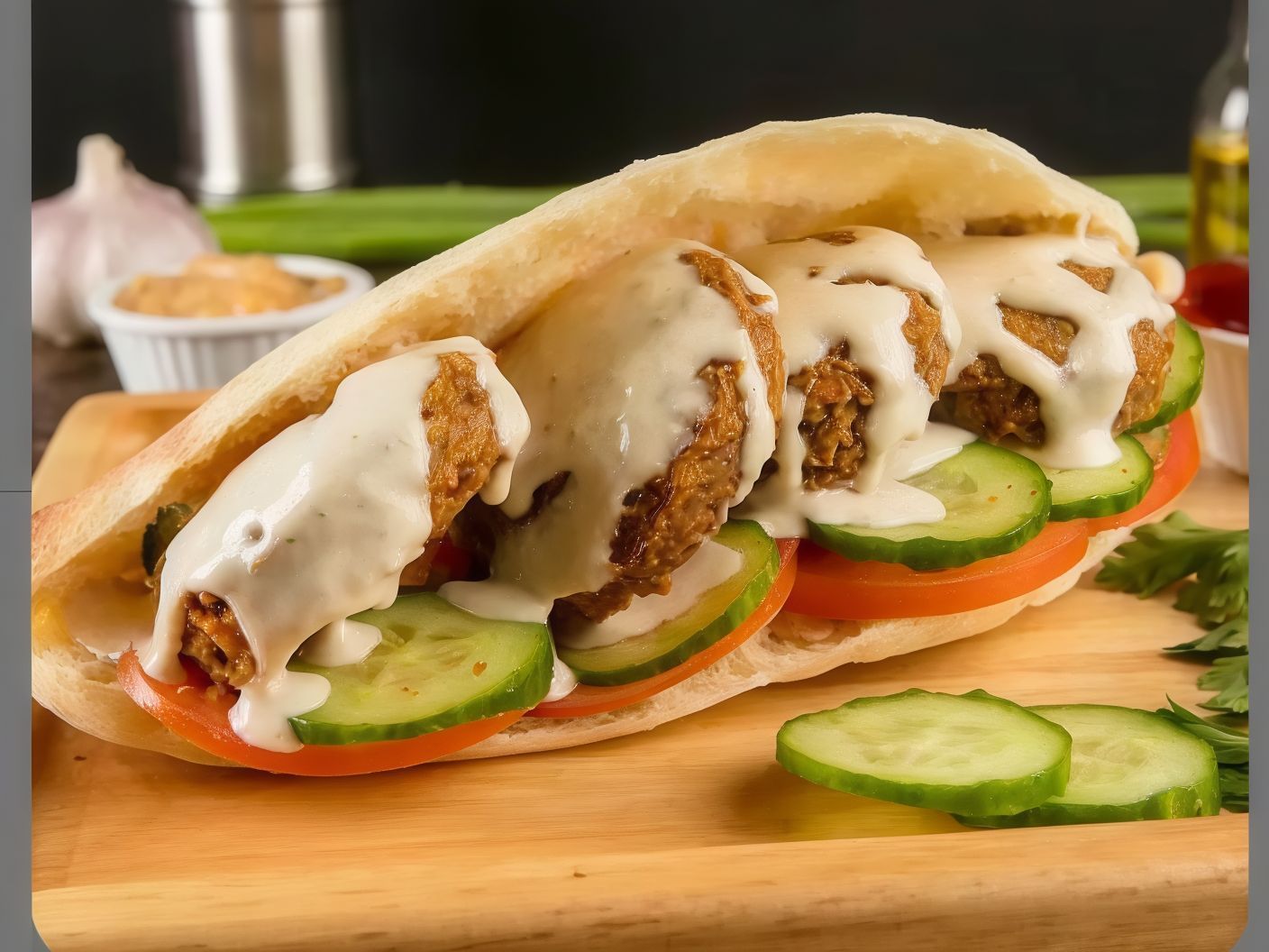 Baba Ghanoush Taameya Sandwich