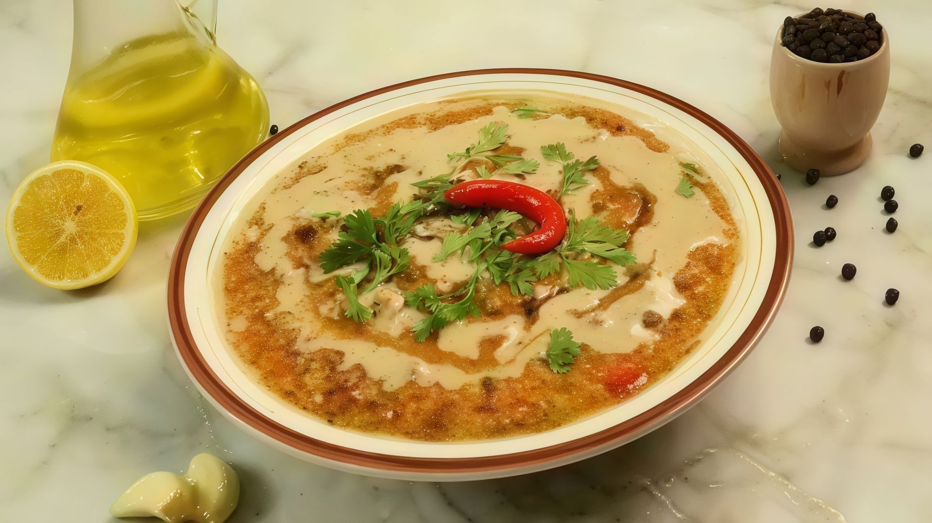 Foul With Hot Oil And Tahini