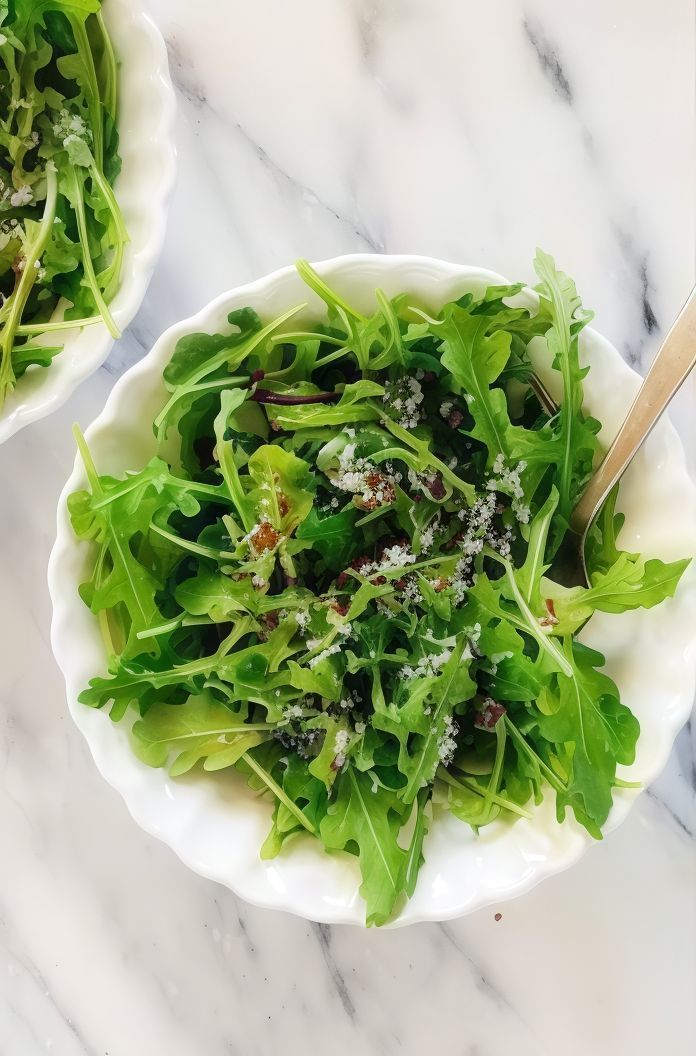 Green Salad Dish With Arugula