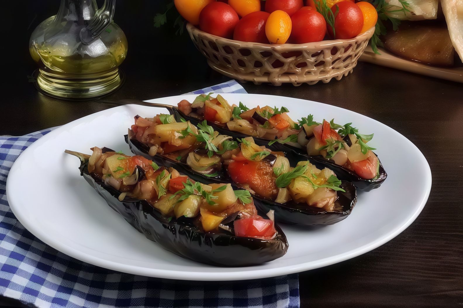 Onion With Da'aa Eggplant Platter