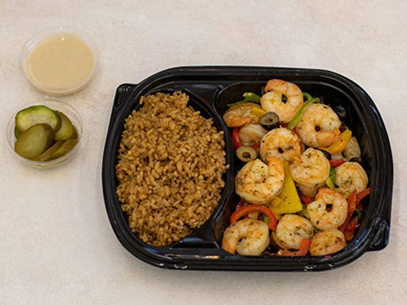 Shrimp Fajita and Rice Meal