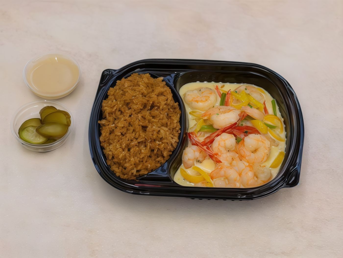 Lemon Shrimp With Butter and Rice Meal