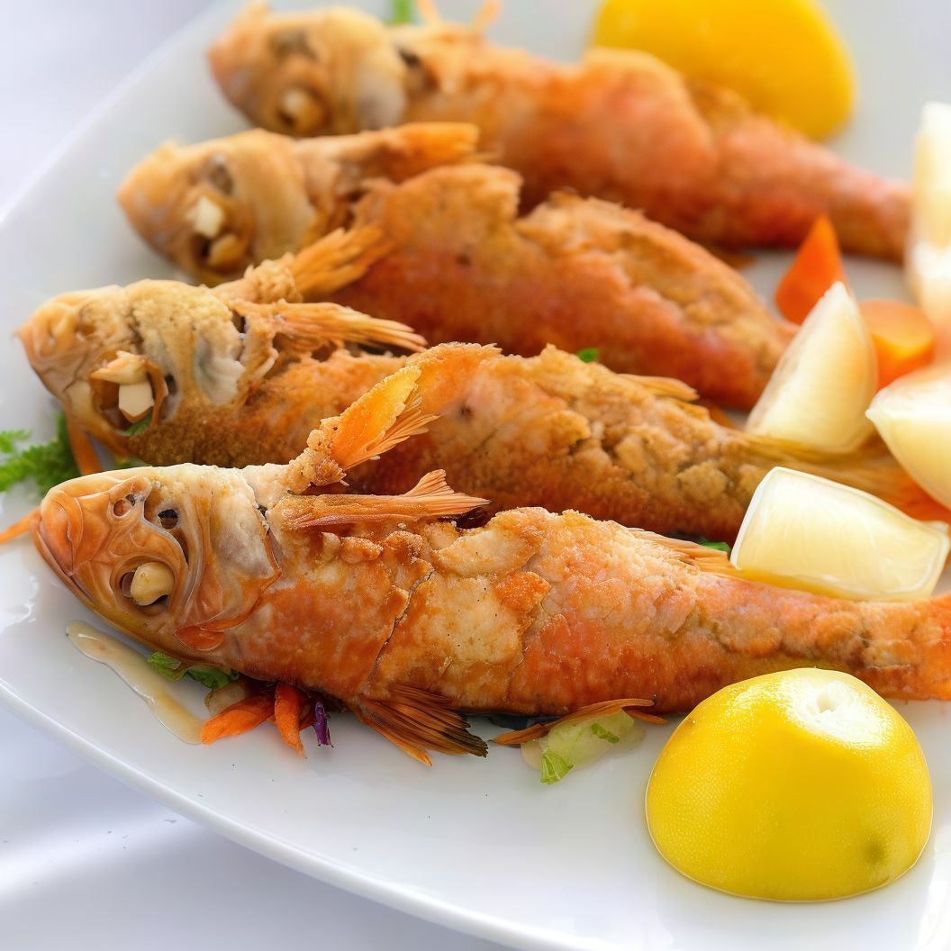 Fried Red Mullet Fish meal