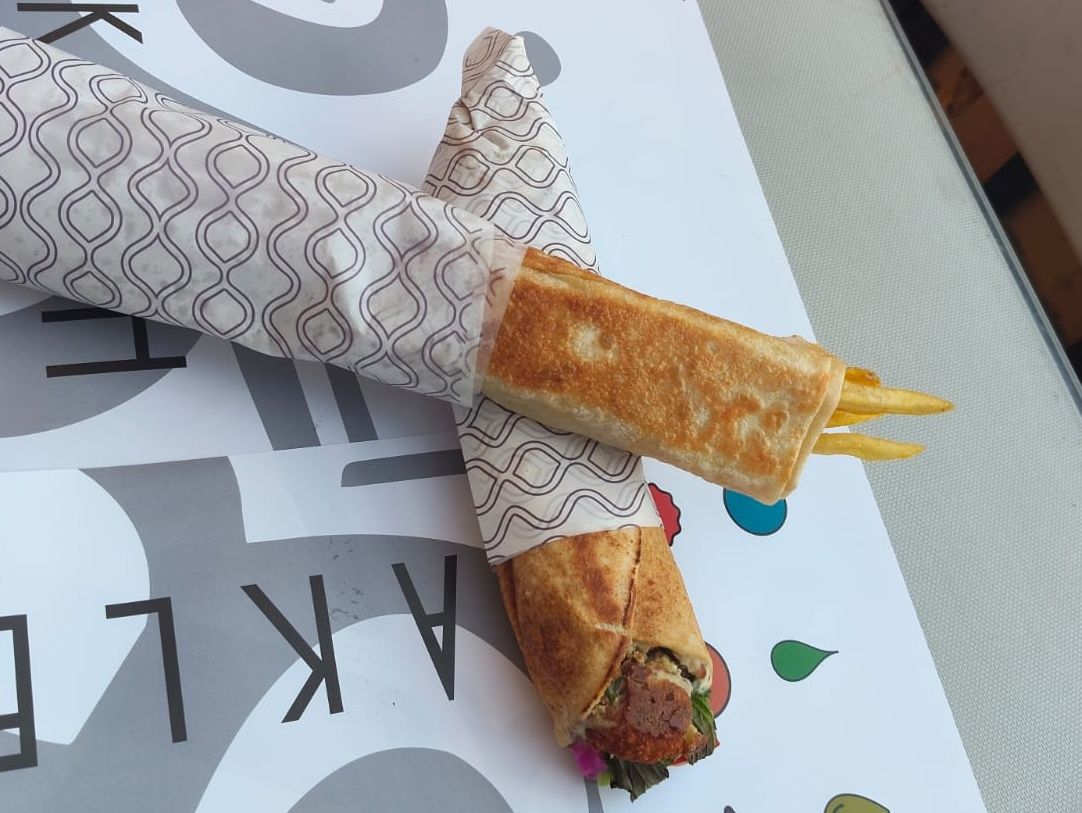 Fries Sandwich and Falafel Sandwich