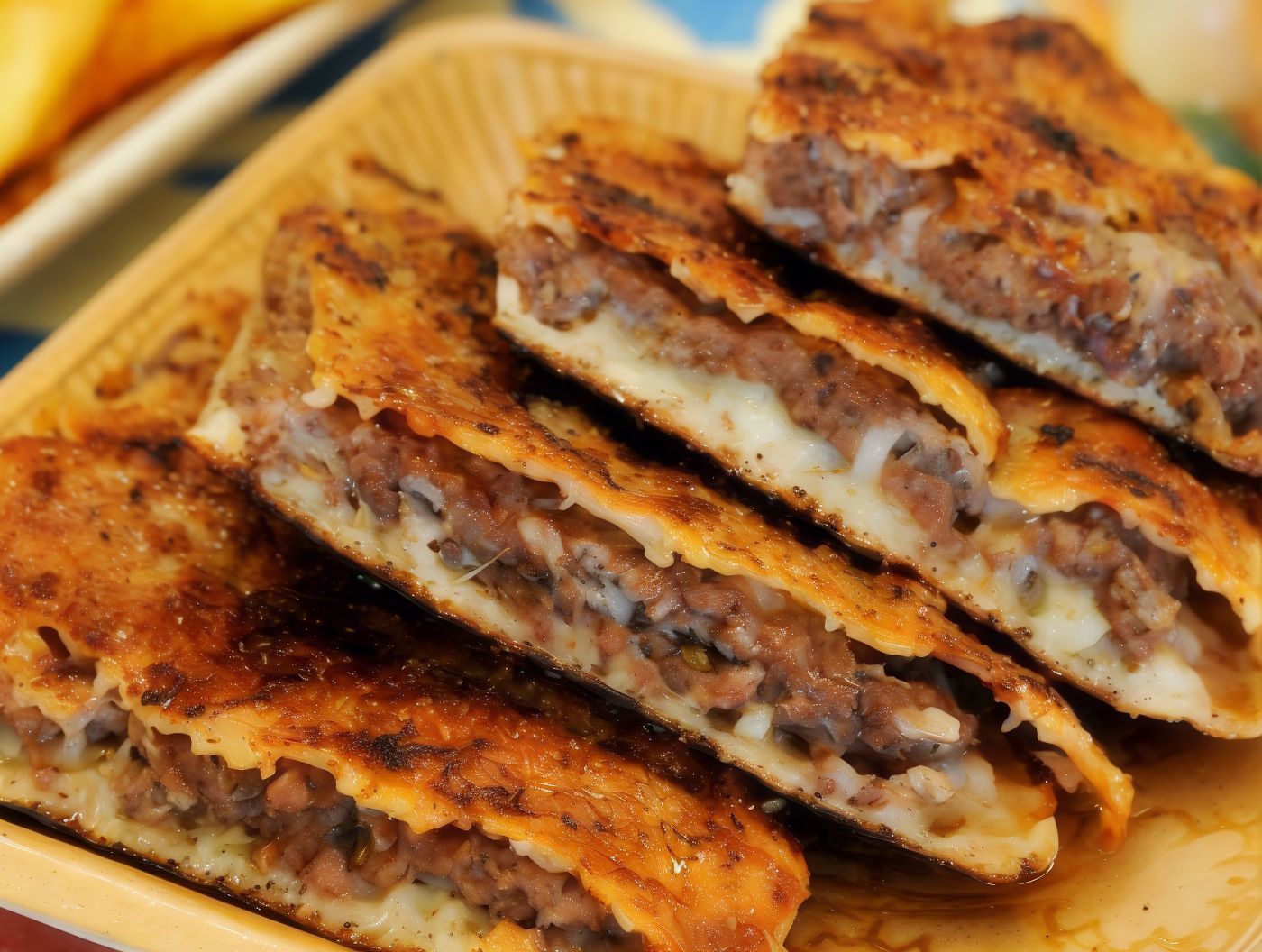 Meat Hawawshi With Mozzarella