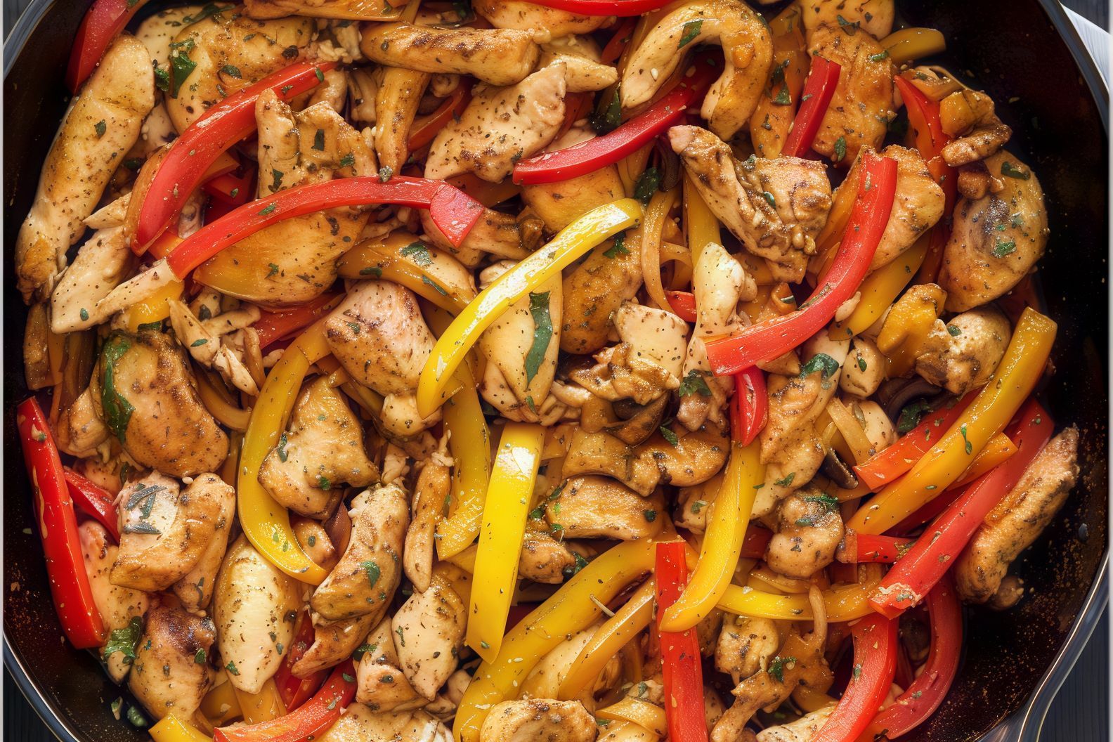 Chicken Fajita Fatteh With Mushroom And Mozzarella