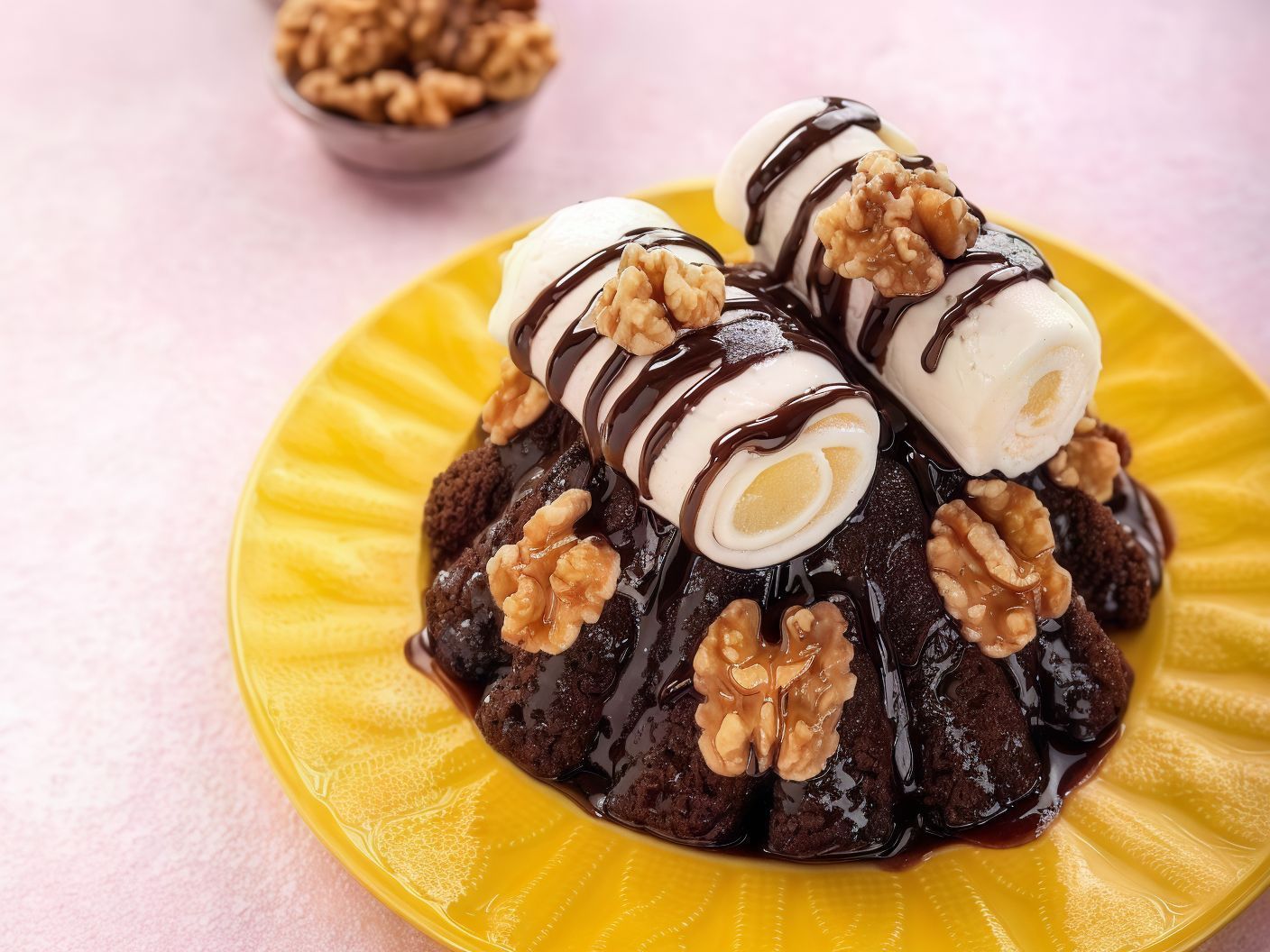 Molten Walnut Cake