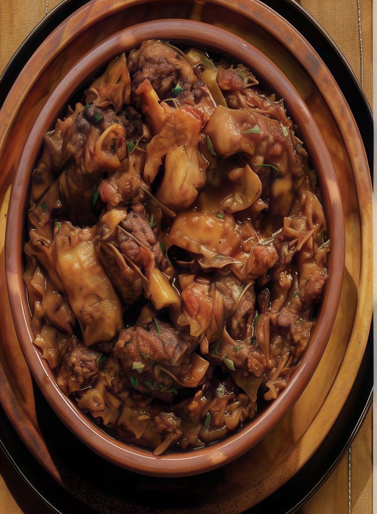 طاجن ورق عنب بالكوارع