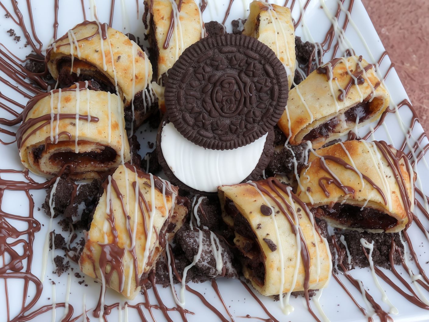 Chocolata Oreo Roll Sweet Pie