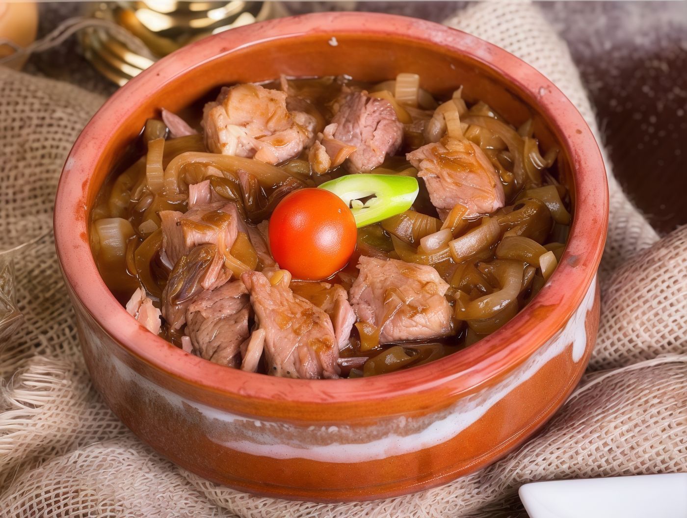 Meat With Onion Casserole