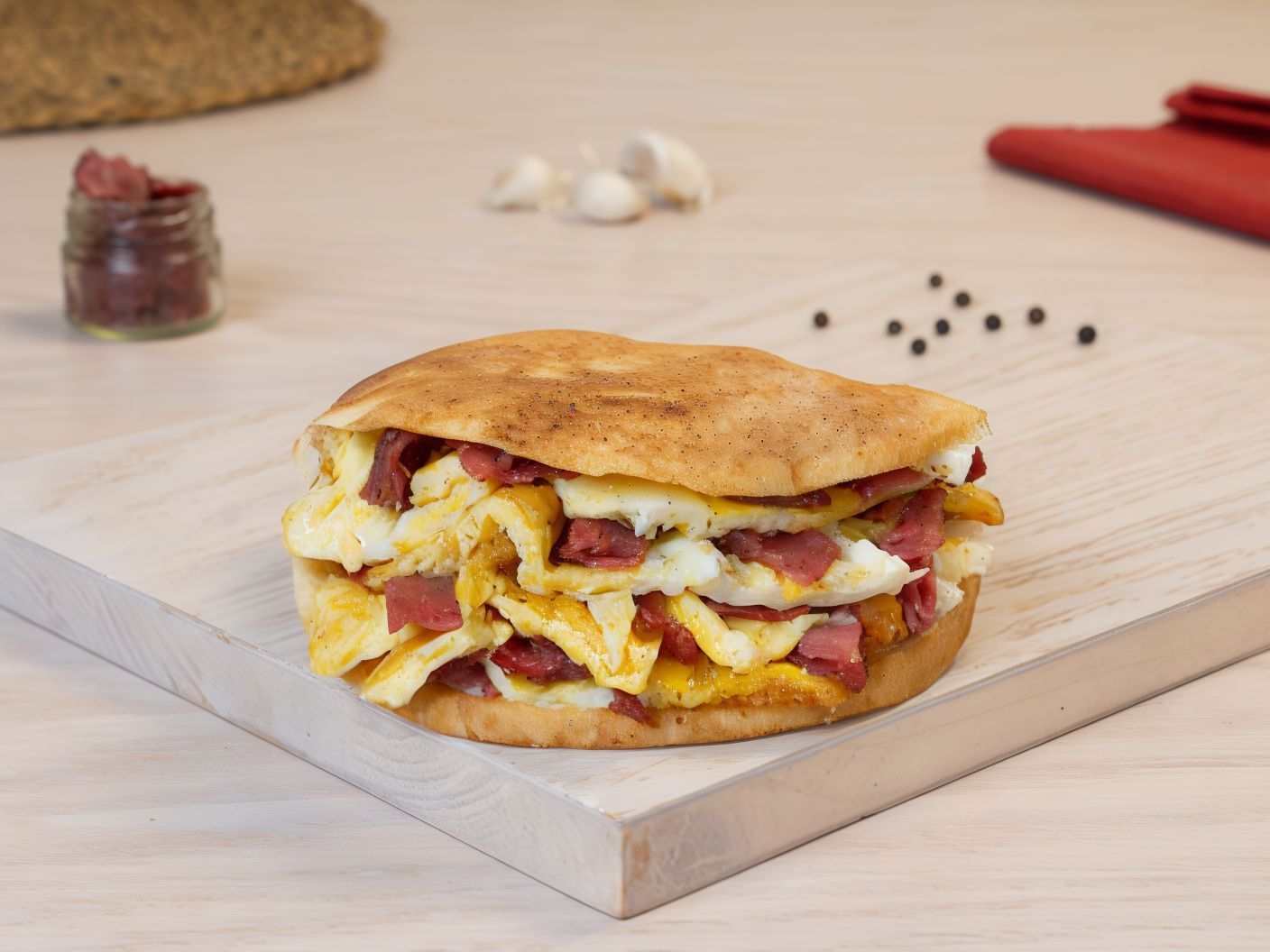 Pastrami Egg Sandwich