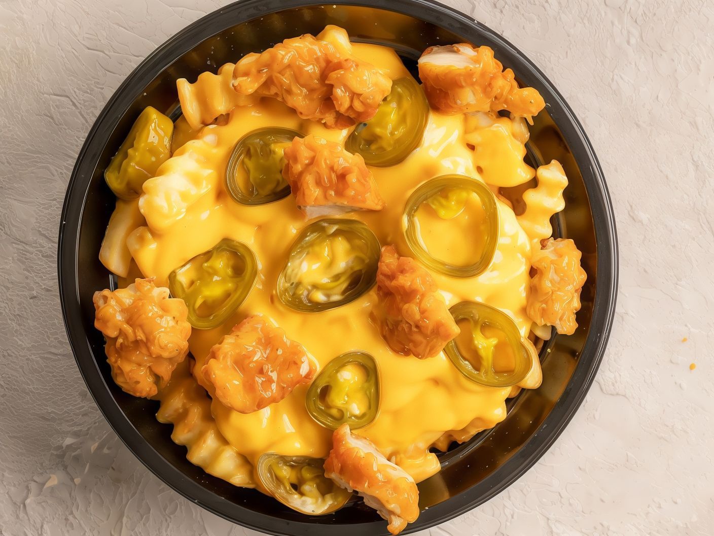 French Fries With Cheddar Cheese And Chicken Strips Platter