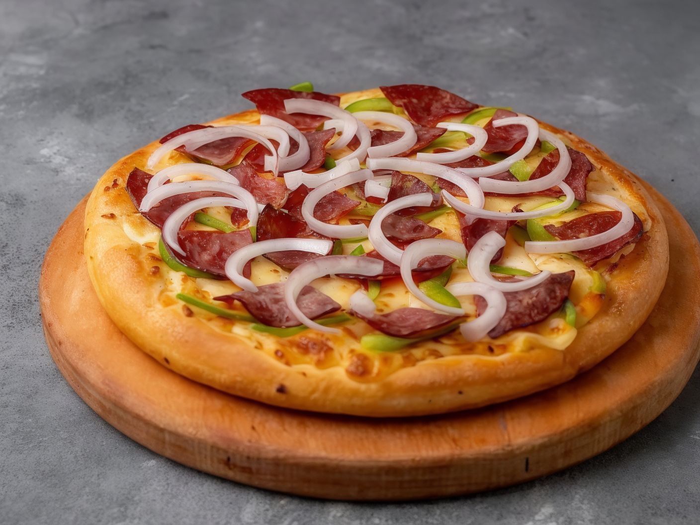 Salami Vegetable Pizza