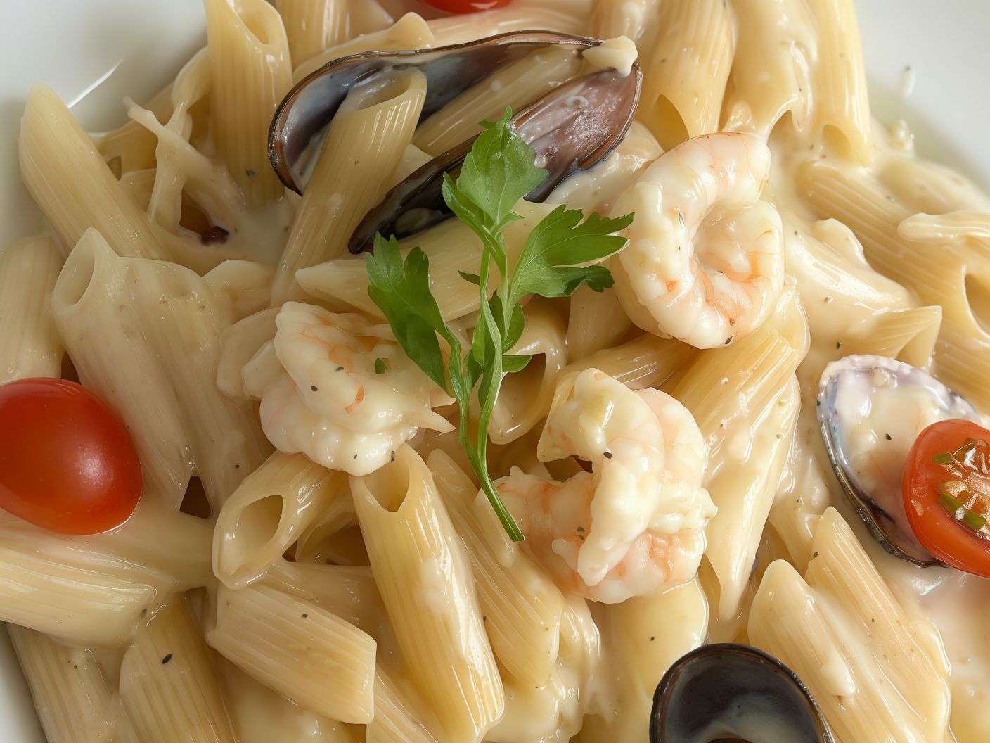 Shrimp With Cream Pasta