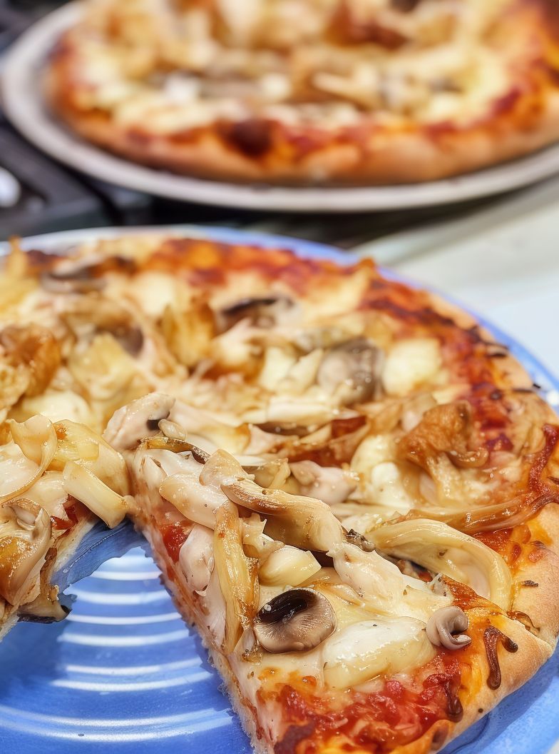 Mushroom And Chicken Pizza