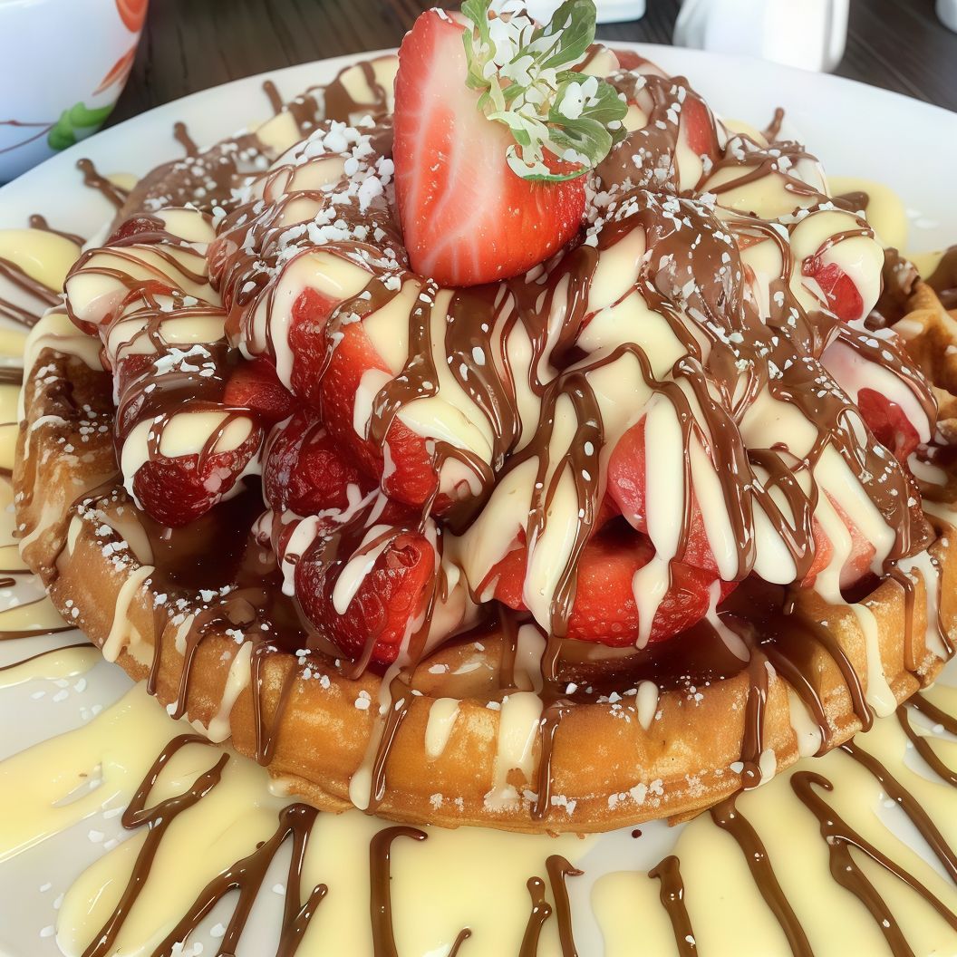 White Chocolate and Nutella Waffle