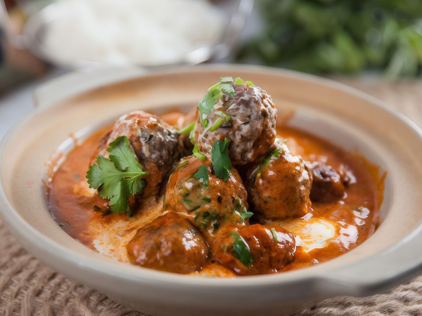 Meatball Plate with Curry Sauce