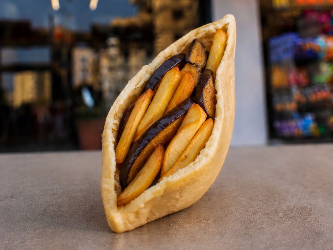 Potato Eggplant or Ghanoush Sandwich